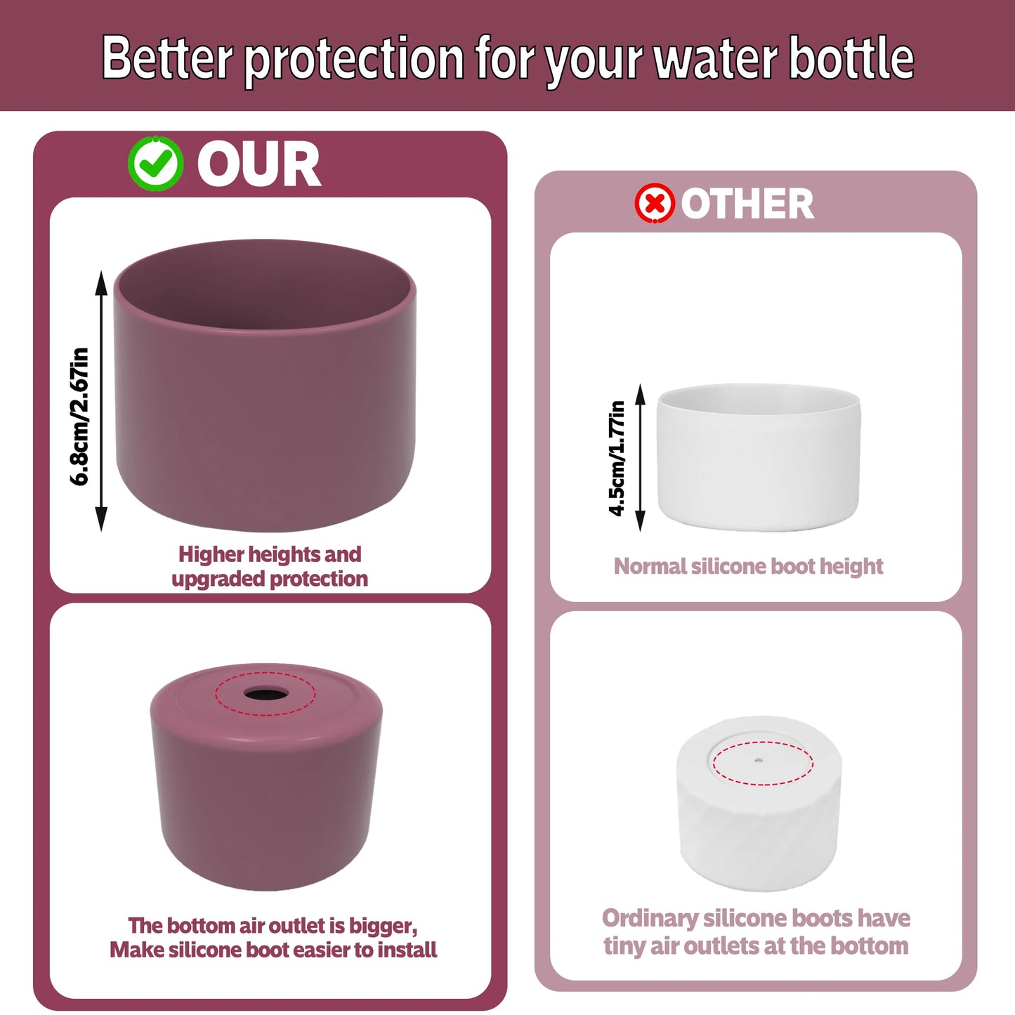 Thermos Silicone Boot Anti-Slip For Owala 24oz 32oz 40oz Protective Sleeve