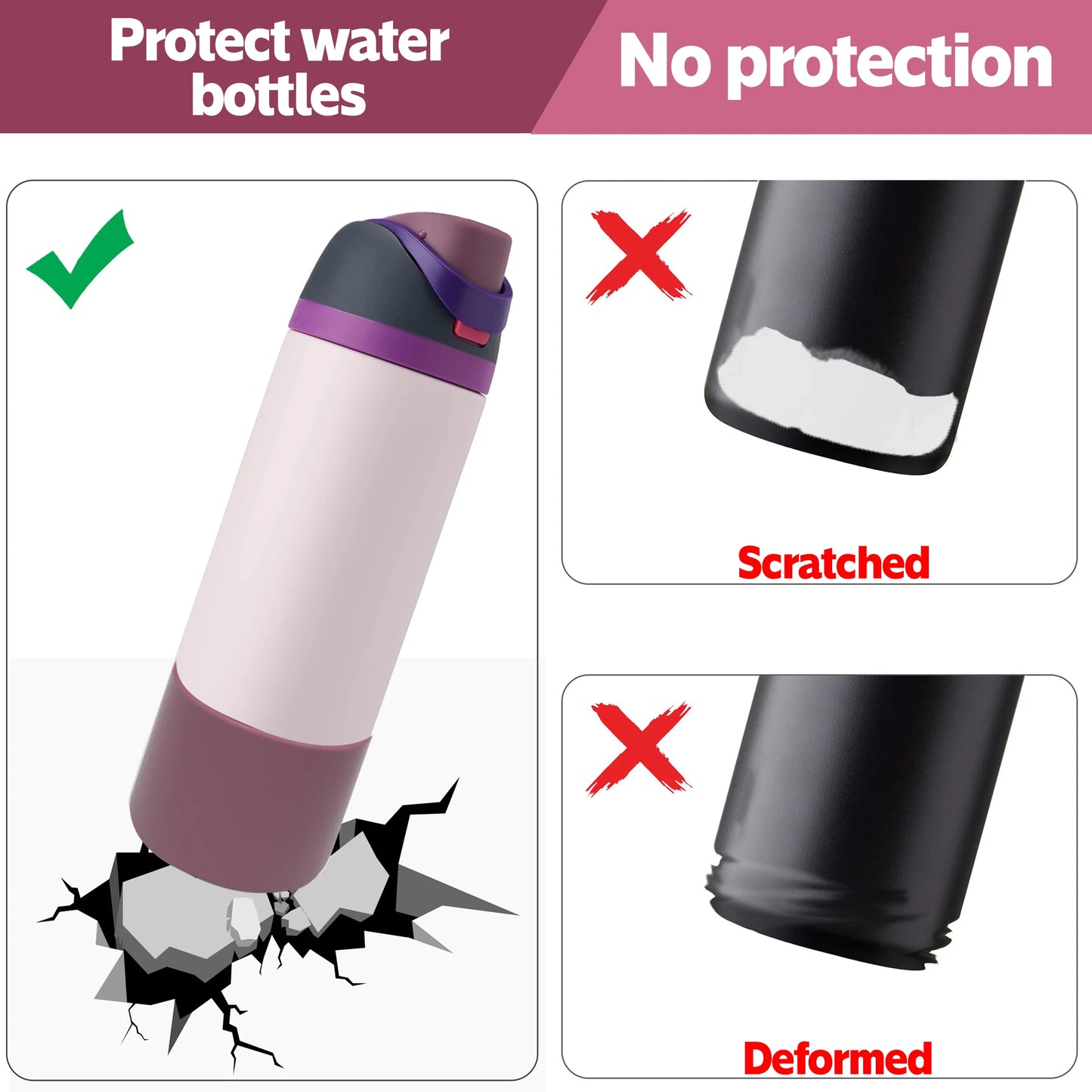 Thermos Silicone Boot Anti-Slip For Owala 24oz 32oz 40oz Protective Sleeve