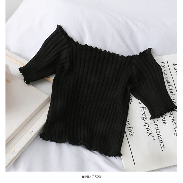 Off Shoulder Crop Top