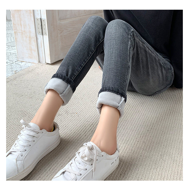 Fleeced High Waist Skinny Jeans